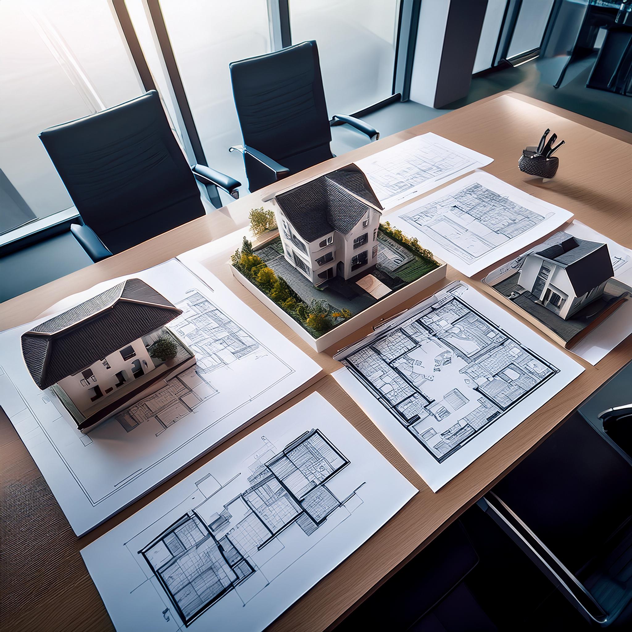 3D-Druckmodell eines architektonischen Entwurfs