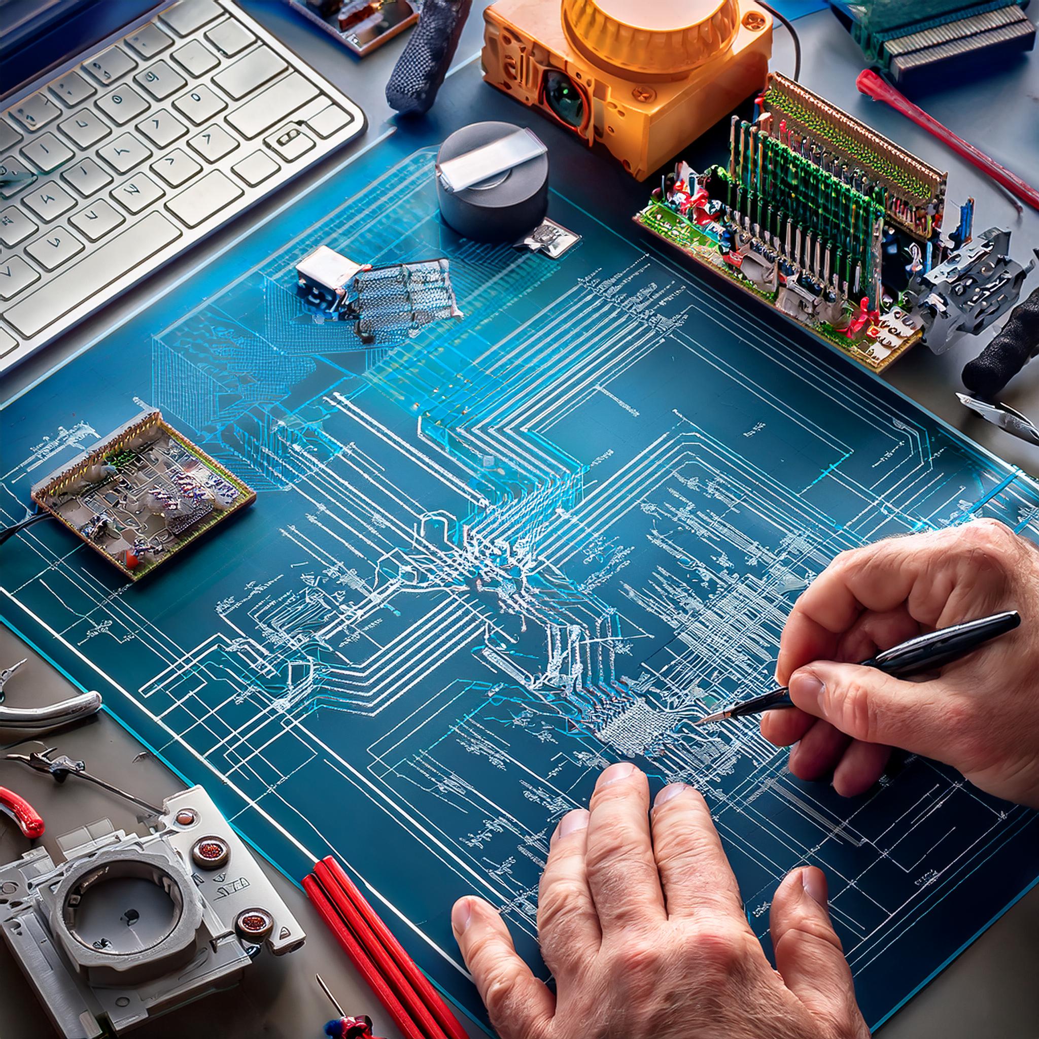 Porträt eines Ingenieurs, der mit einem 3D-Drucker arbeitet